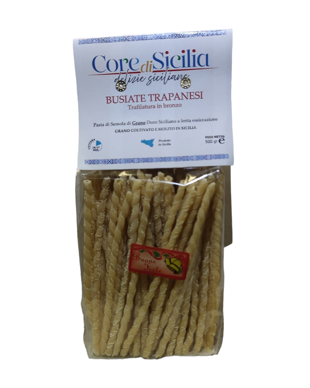 Core di Sicilia - delizie siciliane - a Trapani - Busiate trapanesi lunghe